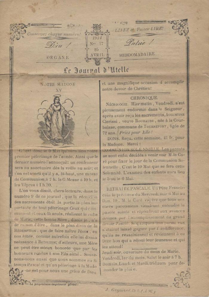 Le journal d'Utelle n°17