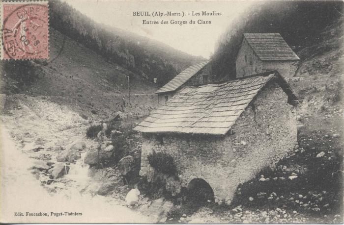 Beuil (Alp. Marit.) - les moulins - entrée des gorges du Cians