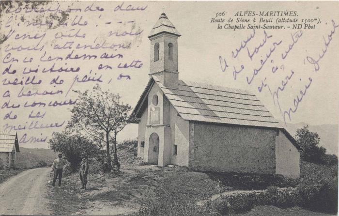 506 ALPES-MARITIMES - Route de Péone à Beuil (altitude 1500m) - La chapelle St Sauveur